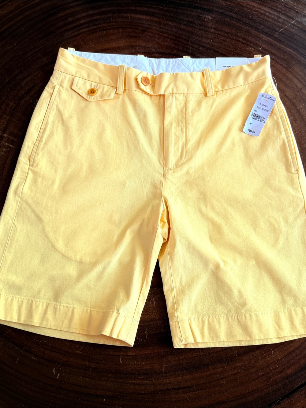 NWT Brooks Brothers Men's Yellow Chino Shorts